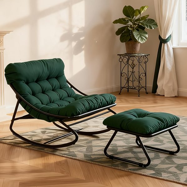 product-fancy-9c026b87-a61a-4c1b-b47c-41e9d9c59977 Oversized Rocking Chair with Cushion • Comfy Egg Glider Rocking Chairs Indoor with Footrest • Outdoor Patio Lounge Chair Rocker Chairs for Living Room Bedroom Balcony Porch