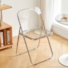product-fancy-9c1ee994-2cde-49ac-9e4e-9270eae02bf0 Easy Photography Clothing Store Stool, No Cushion Design, Transparent Acrylic Folding Chair, Suitable for Restaurants, Offices, Reception Areas, Etc., Modern Minimalist Style Living Room Chair