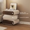 product-fancy-9c8d6c54-bbef-4997-83bb-061802fb409f Premium Mid-Century Wood Nightstand, 3-Tier End Table with Storage Drawers & Curved Profile Design, Elegant Bedside Table for Bedroom Or Living Room, White Brown, No Assembly Required High-Quality Craftsmanship, Christmas