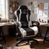 product-fancy-9d060a7c-3bdf-4c48-aef2-0e1b4f0ffd38 1pc E-sports Chair, Suitable for Adults And Teenagers, Featuring A Lumbar Support, And Fixed Armrests. with Foot Supports, An Ergonomic Seat, Home Office Settings, Modern Gaming Chairs, High-quality Padding, Suitable for Home And Office Use
