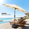 [9ft Polyester Patio Umbrella] 9ft Polyester Patio Umbrella with Base | Outdoor Market Umbrella with Ventilation, Suitable for Pool, Garden, Backyard, Deck, Christmas & Halloween