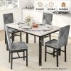 product-fancy-9d2acc90-b964-404a-aa79-9fd537b80fbb Dining Table Set For 4, Faux Marble Small Dining Room Table Set For 4, Modern Upholstered PU Leather Chairs