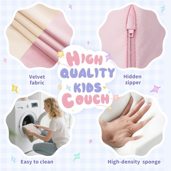 product-fancy-9d3021be-63e1-41a7-a272-be37dcfce53b 12pcs Modular Kids Play Couch - Soft & Sturdy Foam Sofa Washable Velvet Covers DIY Castle Slide Set Living Room Kindergarten Play Area