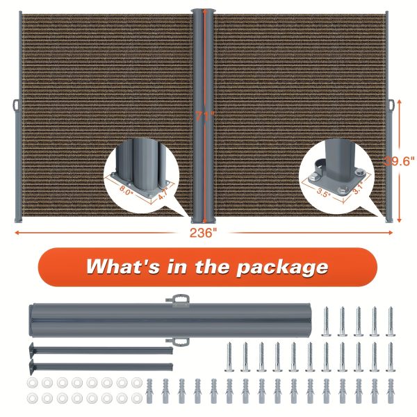 product-fancy-9d5fb714-1b60-496c-9ba4-b7b08cd0775b Retractable Side Awning - Folding Privacy Screen | Waterproof & UV-Resistant Outdoor Shade Divider for Patio, Garden, Balcony & Commercial Use Easy Install with PU Coating