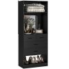 product-fancy-9dba5e67-b833-4de1-b5f8-6a0b12dbf7ae Unikito 25 Inch Closet System with 4 Drawers, 2FT Wood Closets Organizer with Storage Shelves And Mirror Design, Freestanding Sturdy Walk in Closet Tower for Bedroom, 25" W X 16" D X 80" H, White