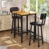 product-fancy-9dd4570e-5403-4714-9645-c3ccda5b5b6e Bar Table And Chairs Set For 2, 3pcs Square Bistro Pub Table With 2 PU Upholstered Stools, Counter Height Dining Table And Chairs Set, Pub Hight Dining Table Set Other(Furniture) For Kitchen, Living Room, Small Spaces, Rustic Brown