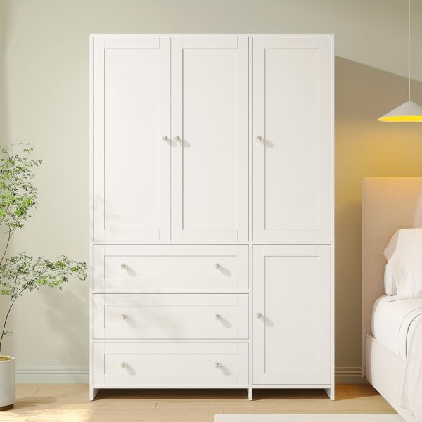 product-fancy-9dded0bd-ff78-40cf-905c-2e1388aed1a6 31.5"/47"/63" Large Wardrobe Armoire Closet with Hanging Rod, Mirror And Doors, Drawers & Shelves, for Bedroom