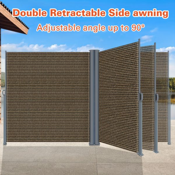 product-fancy-9dfc75c3-60bd-4e23-b0b9-9ece913ad9dc Retractable Side Awning - Folding Privacy Screen | Waterproof & UV-Resistant Outdoor Shade Divider for Patio, Garden, Balcony & Commercial Use Easy Install with PU Coating