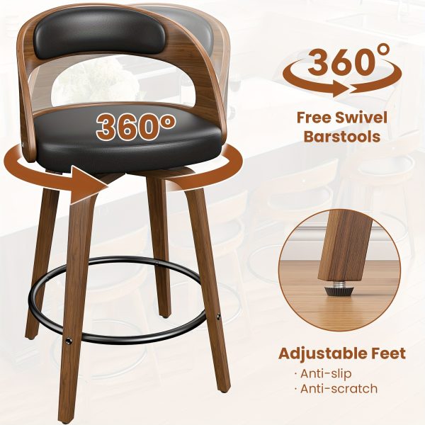 product-fancy-9e11d1a7-b67d-47c5-8095-107e1f6b169c 3/4pcs Bar Stool Set: Luxurious Faux Leather, Swivel And Armless Kitchen Counter Stools with Thickened Cushion And Back Support, Designed for Kitchen Islands And Bar Counters