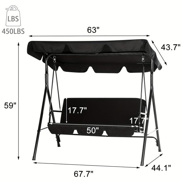 product-fancy-9e2fe446-4845-4e32-92f7-73f5a66634a4 YODOLLA Outdoor Swing Chairs, 2-Person Glider Bench with Detachable Cushion And Adjustable Canopy, Ideal for Garden, Poolside, And Backyard