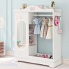 product-fancy-9e4dce14-2b0c-4fe8-9d52-08eddb5a6a24 Kids Armoire with Jewelry Cabinet, Kids Dress Up Storage wth Shelves, Girls Wardrode Costume Organizer with Mirror, Children Closet with Armoire for Bedroom, Kids Room, Girls, Kids Room Furniture, Bedroom Storage, Stylish Kids Wardrobe, Playful Design, Hardwood Construction, Quality Wood Finish, Shelved Wardrobe, Parents Organizing, Childrens Clothing