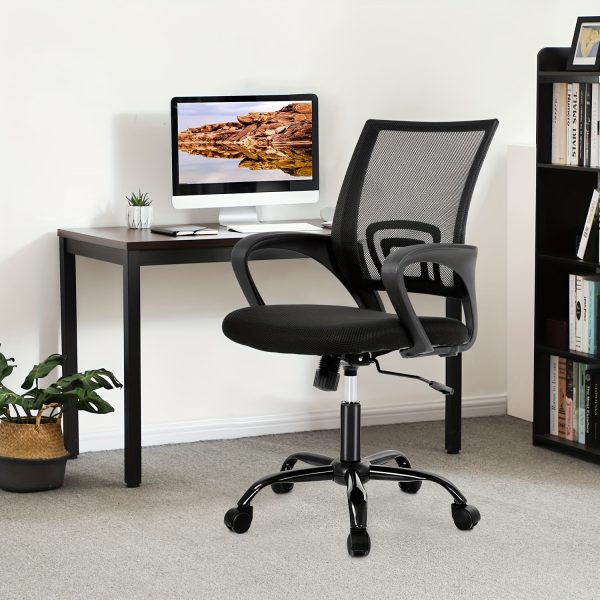 product-fancy-9e7c6a50-4246-43c9-b571-cd339d309aee Office Chair Mid Back Swivel Lumbar Support Desk Chair, Computer Ergonomic Mesh Chair with Armrest
