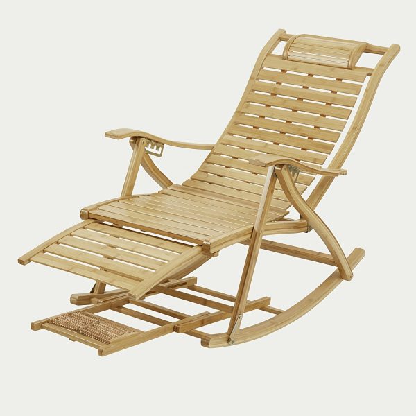 product-fancy-9e883644-1f65-473e-8065-31ee6c057ebe AESOME Loungers Deck Chair Wood Foldable Recliner Zero Gravity Chairs Bamboo Rocking Chair Ergonomic Design High Back Chaise Garden Outdoor Sun Lounge with Footrest for Patio Pool Sauna Sunbed