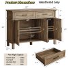 product-fancy-9e96a258-2f28-44d7-8741-f17dd9781c63 Farmhouse 48 Inch Buffet Cabinet with Storage, 48 Inch Sideboard with 2 Drawers And 3 Doors - Wood Coffee Bar Cabinet with Adjustable Shelves for Kitchen, Dining Room, Living Room