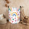 product-fancy-9e9a1b00-88a4-496c-9512-25235893418c 1pc Rainbow & Hearts Design S Laundry Basket - with Sturdy Handles, Country Style Organizer for Bedroom, Bathroom, Laundry Room Accessories, Bedroom Organizer