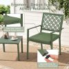 3pcs Outdoor Bistro Set, Stackable Metal Steel Outdoor Table And Chairs, Waterproof Rustproof Patio Furniture Conversation Set for Porch Garden Balcony Backyard, Sage Green