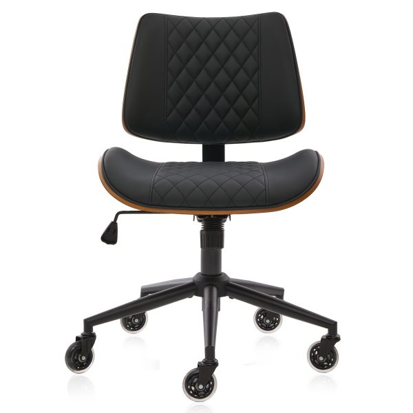 product-fancy-9ead58c0-4901-4ec1-815b-b661a0ee7ae0 Armless Home Office Executive Chair, Desk Chair with Low Back Lumbar Support, Ergonomic Computer Desk Chair with 360° Swivel Wheels for Adult Work And Study, Black/Beige/Brown