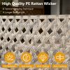 4pcs PE Rattan Bistro Patio Furniture Collection, Outdoor Sectional Featuring 2 Chairs, a Loveseat, And a Coffee Table, Compact Modern Porch Conversation Set for Backyard Garden, Premium Appearance
