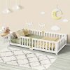 product-fancy-9ee51c14-c12a-487a-ad2a-56d61e0cbb0b Twin Toddler Floor Bed, Twin Floor Bed Frames for Girls/Kids/Baby, Floor Bed for Toddlers 1-3 Years Old, Floor Bed with Rails & Lockable Door, Twin Size Floor Bed - White