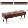 product-fancy-9f417b4f-bb7c-46e4-9730-6438c73f9295 44-inch Brown Pu Bench, Bedroom Bench, Living Room Shoe Bench, Suitable for Multiple Scenes, Multiple Colors Available