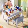 product-fancy-9f637ae7-c166-4eb6-b04b-8b7e2fb9b2eb Set of Table And Chairs for Children, Featuring a 3-In-1 Wooden Activity Desk with a Blackboard, Storage Area, And a Removable Tabletop for Drawing, Reading, Playing, And Crafting, Suitable for Nurseries And Playrooms