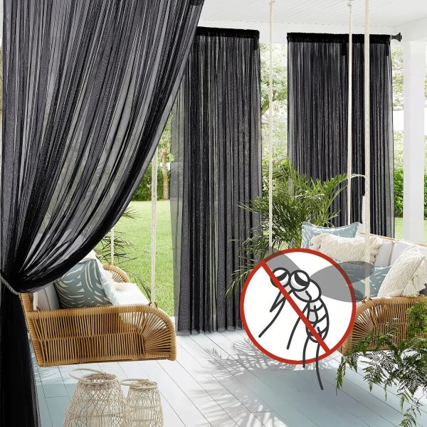 product-fancy-9fb06e09-057f-4997-9334-bf2d085c9720 Single-piece Outdoor Transparent Knitted Polyester Mosquito Net with Rod Pocket — Breathable Anti-mosquito Mesh, Suitable for Gazebos, Terraces, Gardens, and Pavilions — Design and Installation