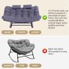product-fancy-9fe7367f-14a2-4956-b503-654907b5490e Large Papasan Rocking Chair, Double Rocking Chair with Thick Cushions And Rattan Frame, Oversized Lounge Chair for Nurseries, Suitable for Rooms, Living Rooms, Bedrooms, And Apartments (Gray)