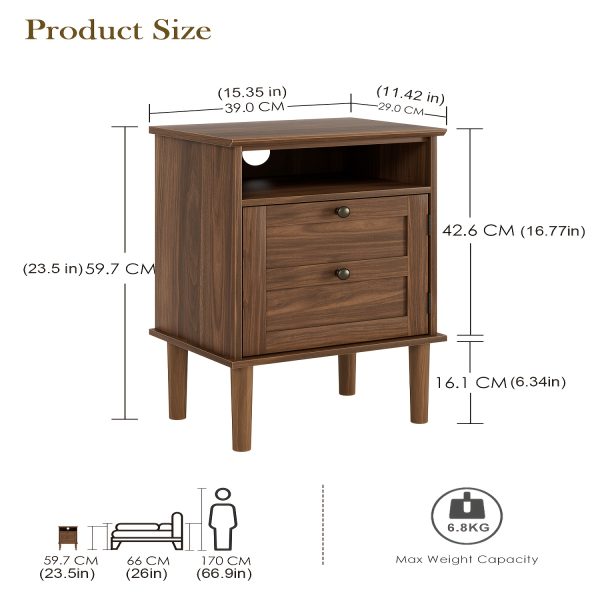 product-fancy-a01d66e5-1a65-4d9c-8c7f-8511ffa73831 Bedside Table, Bohemian-style Bedside Cabinet with One Drawer, Contemporary Side Table Featuring Open Shelving, Wooden Tabletop Bedside Unit, Suitable for Bedrooms And Living Rooms., Bed Room Table
