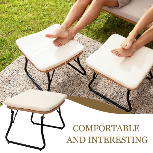 product-fancy-a055d382-d3fb-4682-88e1-3931b7db8c5e TAPPIO Outdoor Wicker Footrest Set Of 2, Patio Rattan Ottoman Foot Stool Comfortable Outdoor Furniture Footstool Perfect for Relaxation In Garden Or Balcony Stylish Design Versatile Use In Any Outdoor Space