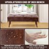 product-fancy-a073eb3a-fe6b-49be-8da3-7f88b2fe277f 44-inch Brown Pu Bench, Bedroom Bench, Living Room Shoe Bench, Suitable for Multiple Scenes, Multiple Colors Available