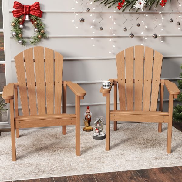 product-fancy-a084af8e-8772-4b19-98e1-47150b8259e2 Adirondack Chair, Space-Saving Stackable Design, HDPE Material Wood Grain Finish, Ergonomic Slight Tilt, Perfect for Patio Backyard Deck & Fire Pit, Dining Chair Size