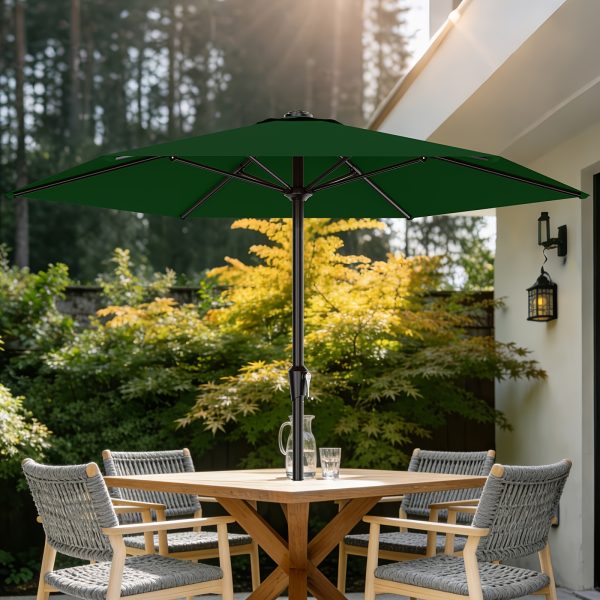 product-fancy-a10a3802-74b7-4c11-a6fa-e2d1ba0912a6 9FT Outdoor Patio Umbrella, Market Table Umbrella with Crank & 6 Sturdy Ribs, UV Protection Windproof, Pool Umbrella Perfect for Deck, Backyard, Lawn And Garden