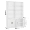 product-fancy-a11137c5-f2e3-4595-9191-4fdb93be25c5 FULTRU Bookshelf And Bookcase with Doors, 6 Tier Double Wide Large Bookshelves, Open Display Shelves, 73'' Tall Bookshelf with Storage Cabinets for Home Office, Living Room, Library, White