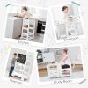 product-fancy-a171167c-60d0-4730-ad32-2587bff28395 Wooden Foldable Learning Tower with Blackboard - 3-In-1 Step Stool And Assisted Standing Tower, Foldable Kids Table And Chair Set, for Toddlers 18+ Months
