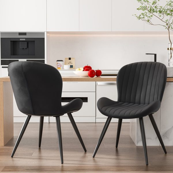 product-fancy-a17b6f69-4d7f-4fba-bc43-a13b390e4945 Set Of 2/4 Dining Chairs - Boucle Upholstered Kitchen Chairs with Curved Backrest & Metal Legs - Mid Century Modern Round Dining Room Chairs for Vanity, Living Room