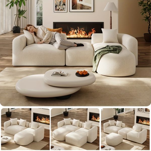product-fancy-a19427ca-c60f-4d12-a31a-32bc0139824b Boneless Cloud Couch Sectional, Modern Curved Back L Shape Modular Sofa with Ottoman Comfy Deep Seat Memory Foam Chenille Luxury Couches for Living Room, No Assembly Required
