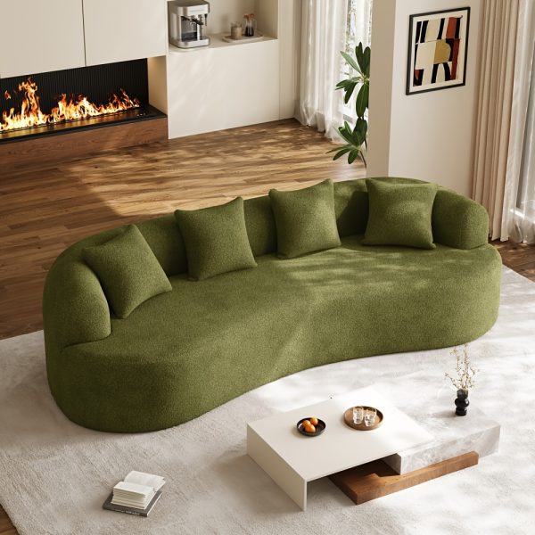 Moedrn Oversized Boneless Curved Sofa 68.5" / 106.5"/ 130.7" Sectional Sofa Couch Comfy Luxury Plush Chenille Floor Sofa Memory Foam Couches For Living Room, Apartment, Office, Guestroom