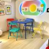 product-fancy-a19da575-bcf4-4d71-9a76-da5845f06ba1 Colorful Folding Table with 24-Inch Width And 2/4 Sturdy Chairs - Vibrant, Space-Saving Design, Perfect for Family Playtime, Creative Activities, And Learning - Ideal for Fun And Creative Spaces ( 3pcs Or 5pcs)