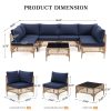 product-fancy-a24425ad-13b7-4119-8ae6-b23d19041b3f 7pcs Outdoor Wicker Patio Furniture Set, Rattan Sectional Sofa with Cushions And Coffee Table, Suitable for Backyard, Poolside, Porch, Garden, Sectional Patio Furniture, Patio Table, Outdoor Table, L-shaped Patio Sofa Set