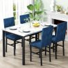 product-fancy-a2623027-73a7-45f7-b24f-0caa9e024a5c Dining Table Set For 4, Faux Marble Small Dining Room Table Set For 4, Modern Upholstered PU Leather Chairs