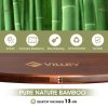 VILLEY Bamboo Round Folding Table, Camping Half-Fold Portable Table with Carrying Bag for Indoor And Outdoor Picnic Coffee Barbecue Beach Card Game