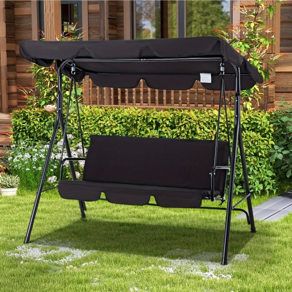 product-fancy-a2759360-be7c-406f-8d03-9e80726789e2 YODOLLA Outdoor Swing Chairs, 2-Person Glider Bench with Detachable Cushion And Adjustable Canopy, Ideal for Garden, Poolside, And Backyard