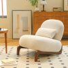 product-fancy-a281c804-07ad-40af-9e91-77d5b0911540 Cute Accent Chair with Solid Wood Legs, Velvet Living Room Chair with Soft Cushion, Cozy Bedroom Chair, Comfy Armless Reading Chair for Apartment, Waiting Room, Balcony