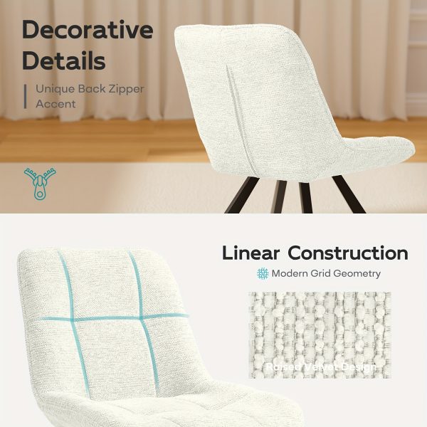 product-fancy-a2aaab0b-a6a2-47dd-940a-f64db4ce8044 Vintage Swivel Accent Chair with 180-Degree Rotation, Cushioned Seat - Armless Vanity/Side Chair for Dressing Table, Bedside or Home Office - Easy Assembly, White/Blue/Brown (Black Frame, Non-Wood) - Ideal for Small Spaces & Reading Nook)