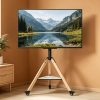 product-fancy-a2b2449d-b01b-4f6d-b271-4390c3d4ecd5 AESOME Universal Swivel Tripod Easel TV Stand for 40-75 Inch LED LCD Screen Height Adjustable Studio TV Display Stand with Sintered Stone Shelf for Bedroom, Living Room Max Load 88lbs, 600*400mm