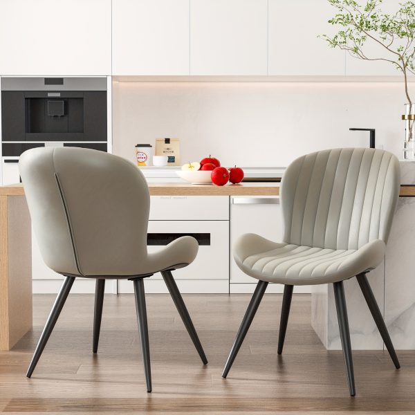 product-fancy-a2e45068-766e-480b-9727-a52ff2ec223c Set Of 2/4 Dining Chairs - Boucle Upholstered Kitchen Chairs with Curved Backrest & Metal Legs - Mid Century Modern Round Dining Room Chairs for Vanity, Living Room