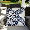 product-fancy-a30b959a-4032-4ff4-8dd3-44825c89f63b 1pc Turtle Print Cushion Cover Suitable for Outdoor Indoor Use, 18x18 Inch Square Pillow Case with Zipper Closure, Blue White Gray Marine-Themed Decorative Cover for Garden Sofa Bed, Machine Washable Turtle Shell, 2D Flat