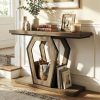product-fancy-a30c0b82-8507-487a-82d8-a15d1d9e74f2 47.3" Modern Console Table with White Marble Texture, Narrow Sofa Table for Entryway & Hallway, Slim Behind Couch Table with Openwork Bracket, Foyer Table for Living Room, Easy Assembly