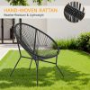 product-fancy-a33b4c2f-0f3d-48e4-9b52-5c288e22b7b4 Set of 2/4/6 Acapulco Chairs for Outdoor Use, Contemporary Patio Furniture Collection, Woven Bistro Set Featuring a Metal Frame Suitable for Balconies, Lawns, Porches, And Gardens, in Black Color