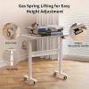 product-fancy-a36f6906-c884-48bb-9184-87853e8f2993 Wheeled Mobile Standing Desk, Pneumatically Adjustable Height Desk for Walking, Rolling Computer Workstation for Home Office
